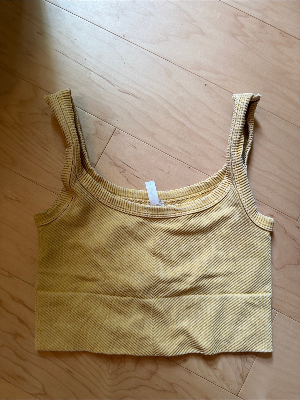 Nikibiki Yellow Ribbed Cropped Tank